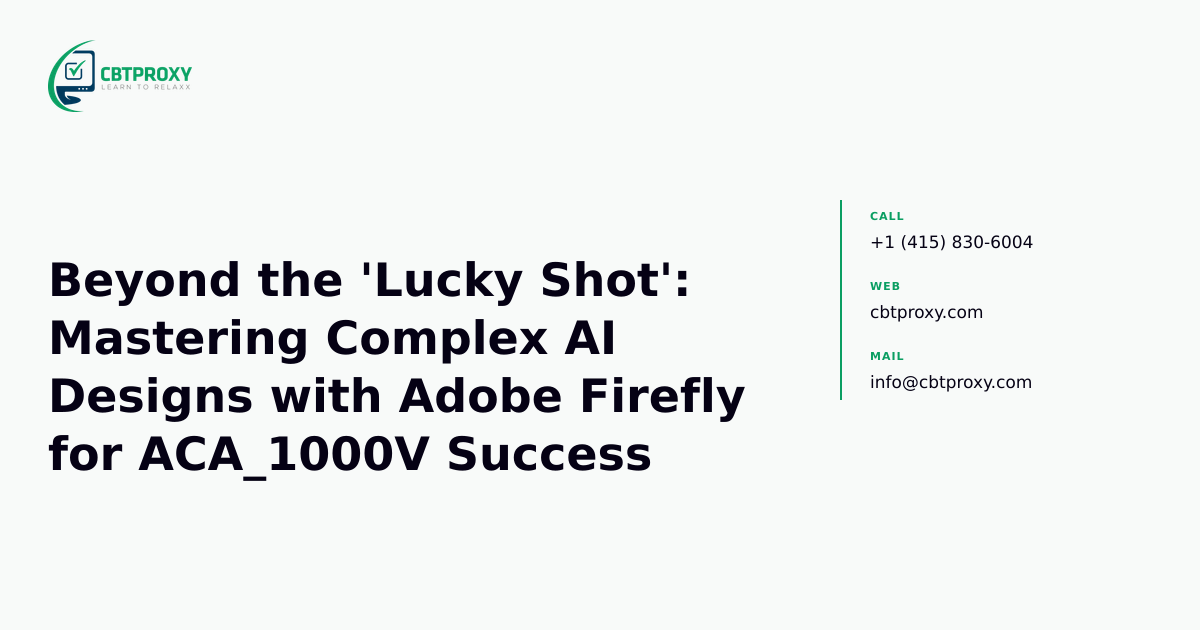 Beyond the 'Lucky Shot': Mastering Complex AI Designs with Adobe Firefly for ACA_1000V Success — CBTProxy blog banner