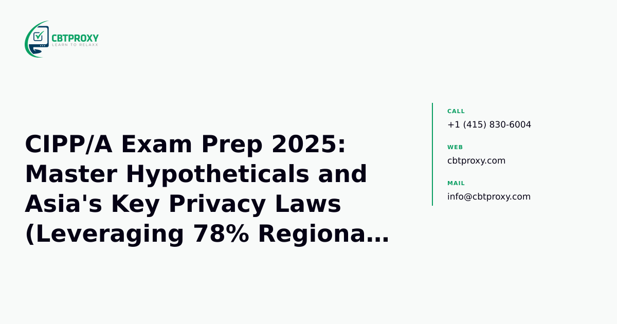 CIPP/A Exam Prep 2025: Master Hypotheticals and Asia's Key Privacy Laws (Leveraging 78% Regional Focus) — CBTProxy blog banner