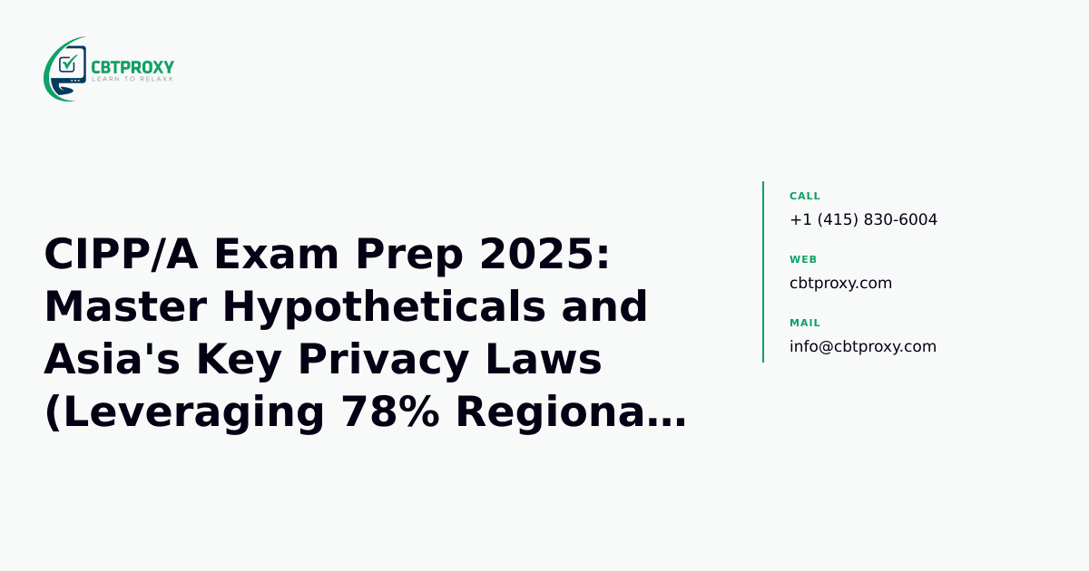 CIPP/A Exam Prep 2025: Master Hypotheticals and Asia's Key Privacy Laws (Leveraging 78% Regional Focus) — CBTProxy blog banner