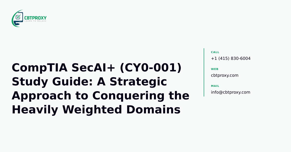 CompTIA SecAI+ (CY0-001) Study Guide: A Strategic Approach to Conquering the Heavily Weighted Domains — CBTProxy blog banner