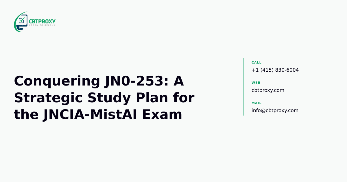 Conquering JN0-253: A Strategic Study Plan for the JNCIA-MistAI Exam — CBTProxy blog banner