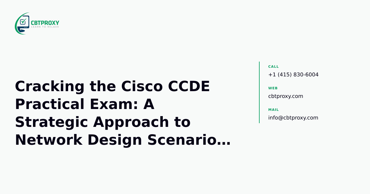 Cracking the Cisco CCDE Practical Exam: A Strategic Approach to Network Design Scenarios (400-007) — CBTProxy blog banner