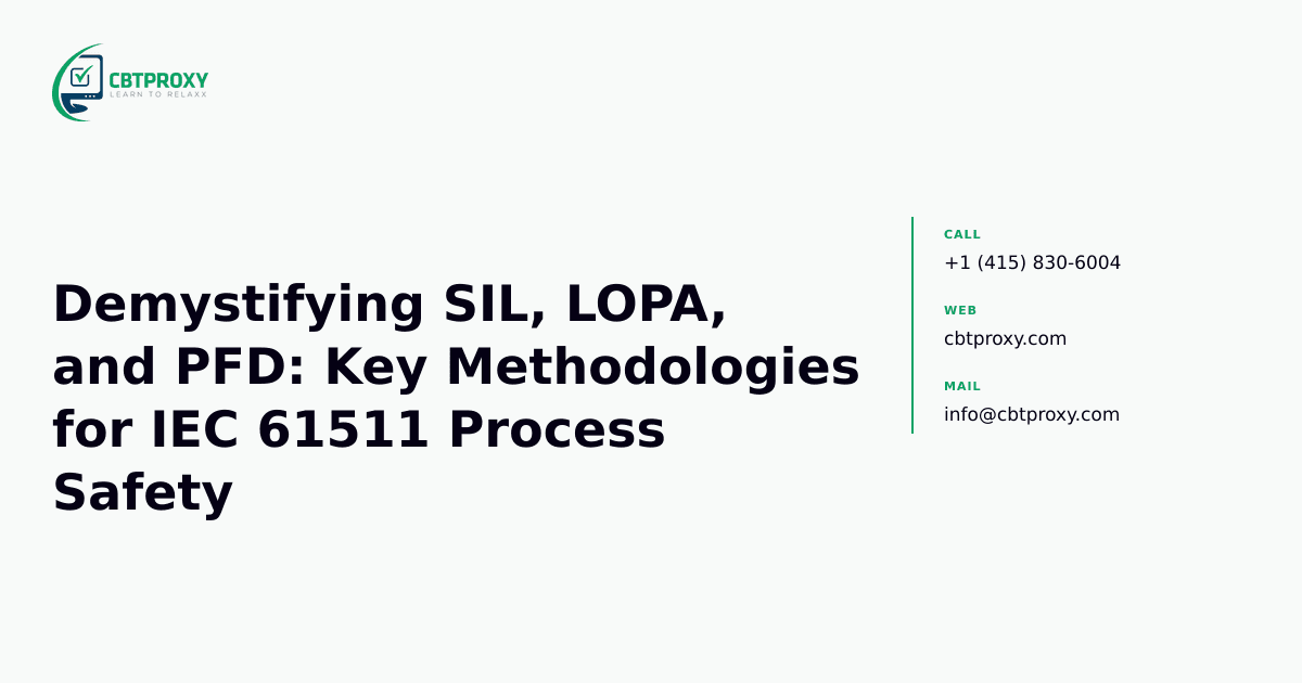 Demystifying SIL, LOPA, and PFD: Key Methodologies for IEC 61511 Process Safety — CBTProxy blog banner