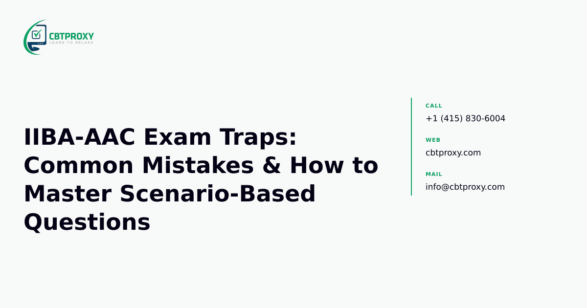 IIBA-AAC Exam Traps: Common Mistakes & How to Master Scenario-Based Questions — CBTProxy blog banner