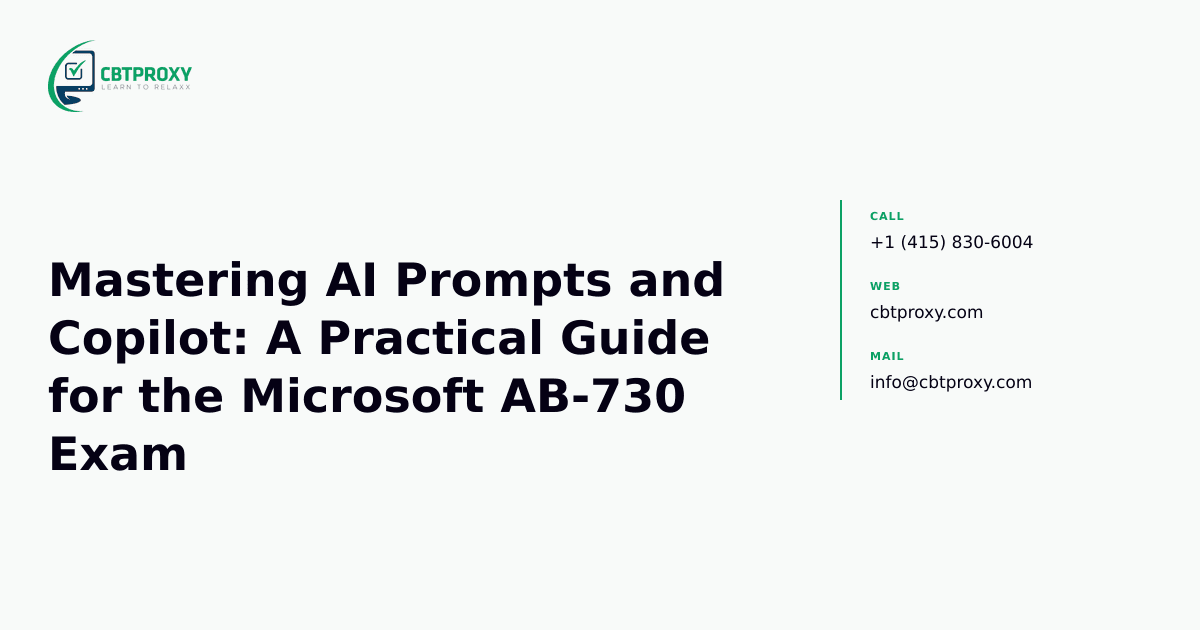 Mastering AI Prompts and Copilot: A Practical Guide for the Microsoft AB-730 Exam — CBTProxy blog banner