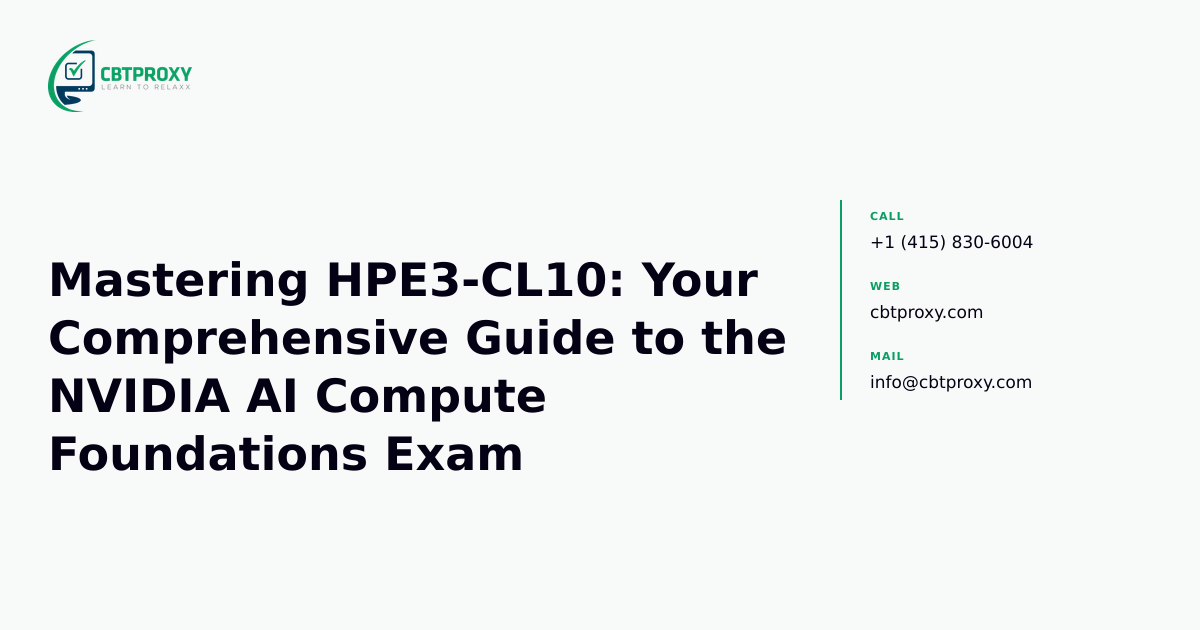 Mastering HPE3-CL10: Your Comprehensive Guide to the NVIDIA AI Compute Foundations Exam — CBTProxy blog banner