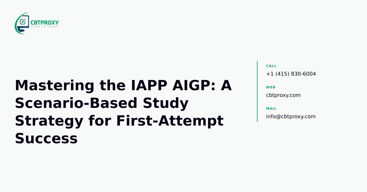 Mastering the IAPP AIGP: A Scenario-Based Study Strategy for First-Attempt Success — CBTProxy blog banner