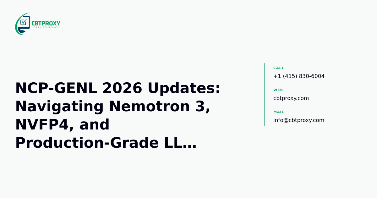 NCP-GENL 2026 Updates: Navigating Nemotron 3, NVFP4, and Production-Grade LLM Deployment with NIMs — CBTProxy blog banner