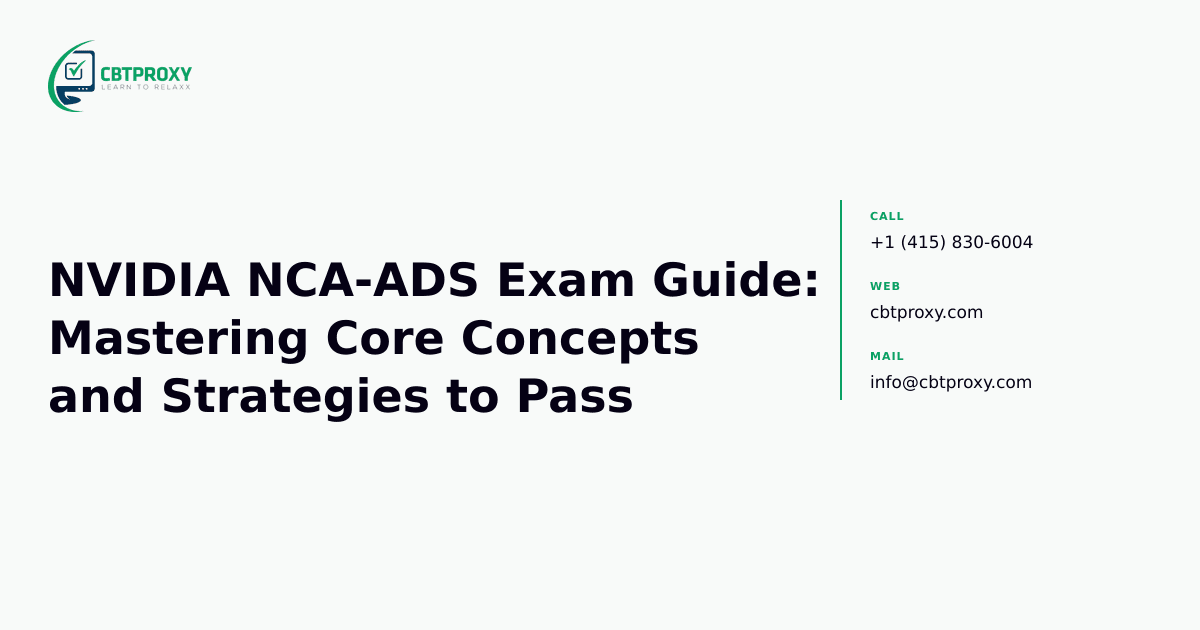 NVIDIA NCA-ADS Exam Guide: Mastering Core Concepts and Strategies to Pass — CBTProxy blog banner