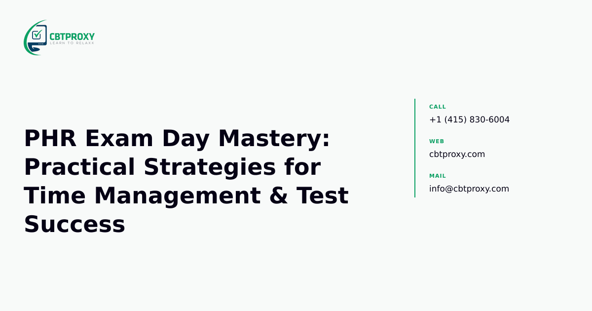 PHR Exam Day Mastery: Practical Strategies for Time Management & Test Success — CBTProxy blog banner