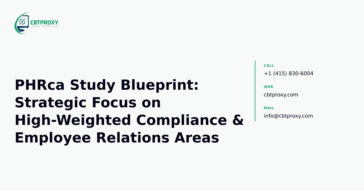 PHRca Study Blueprint: Strategic Focus on High-Weighted Compliance & Employee Relations Areas — CBTProxy blog banner
