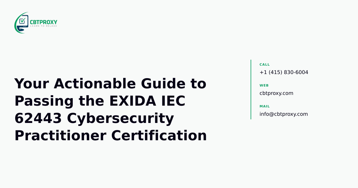 Your Actionable Guide to Passing the EXIDA IEC 62443 Cybersecurity Practitioner Certification — CBTProxy blog banner